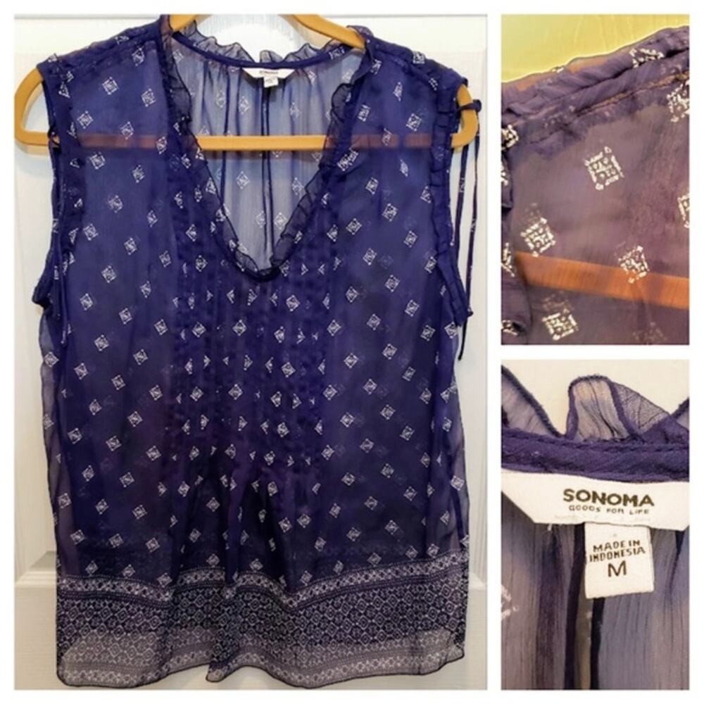 Sonoma Sheer Sleeveless top Sz M | no flaws